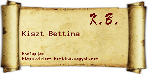 Kiszt Bettina névjegykártya