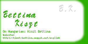 bettina kiszt business card